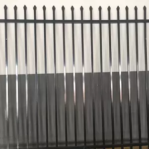 Black Coated Tubular Security Fencing 2.1 H x 2.34W