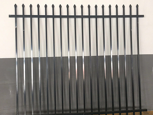 Black Coated Tubular Security Fencing 2.1 H x 2.34W
